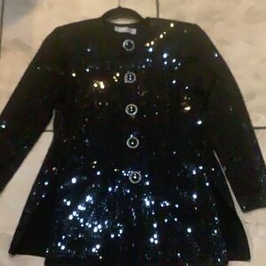 St. John Black Sequin Blazer (Small)